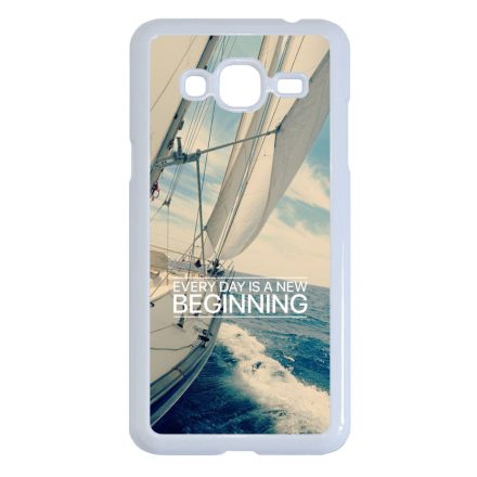 Minden nap egy új kezdet vitorlás tenger nyár Samsung Galaxy J3 (2015-2016) fehér tok