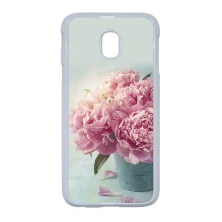 virágos tavaszi vintage rózsaszín rózsás Samsung Galaxy J3 (2017) fehér tok