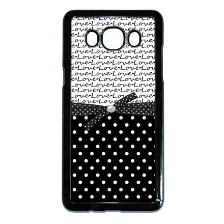 szerelem love fekete fehér pöttyös Samsung Galaxy J5 (2016) fekete tok
