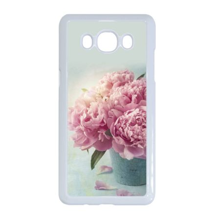 virágos tavaszi vintage rózsaszín rózsás Samsung Galaxy J5 (2016) fehér tok