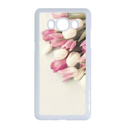 virágos tulipános tavaszi Samsung Galaxy J5 (2016) fehér tok