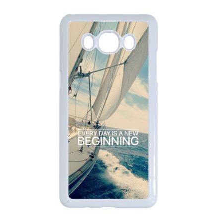 Minden nap egy új kezdet vitorlás tenger nyár Samsung Galaxy J5 (2016) fehér tok