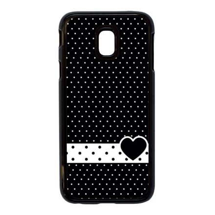 szerelem love szivecskés fekete fehér pöttyös Samsung Galaxy J5 (2017) fekete tok