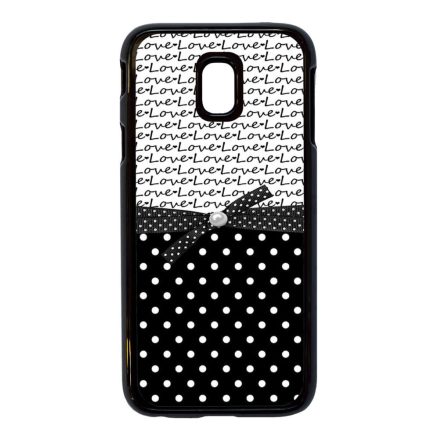szerelem love fekete fehér pöttyös Samsung Galaxy J5 (2017) fekete tok