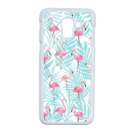 Flamingo Pálmafa nyár Samsung Galaxy J6 (2018) fehér tok