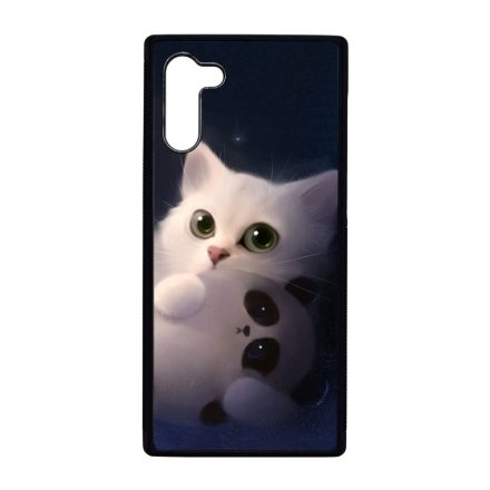 cica cicás macska macskás panda pandás Samsung Galaxy Note 10 fekete tok