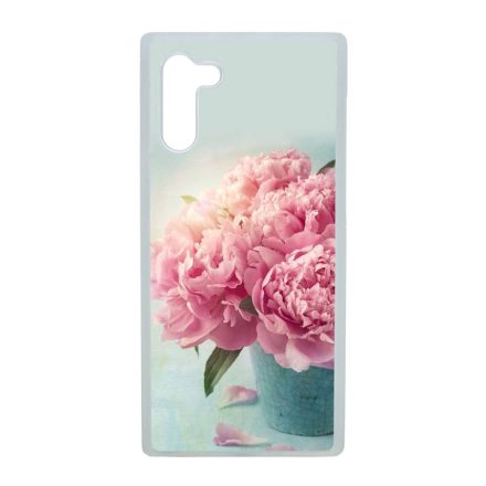 virágos tavaszi vintage rózsaszín rózsás Samsung Galaxy Note 10 átlátszó tok