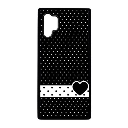 szerelem love szivecskés fekete átlátszó pöttyös Samsung Galaxy Note 10 Plus fekete tok