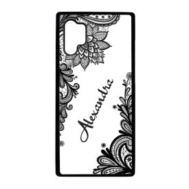 kérd a neveddel csipkés csajos Samsung Galaxy Note 10 Plus fekete tok