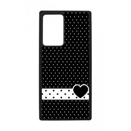 szerelem love szivecskés fekete fehér pöttyös Samsung Galaxy Note 20 Ultra tok