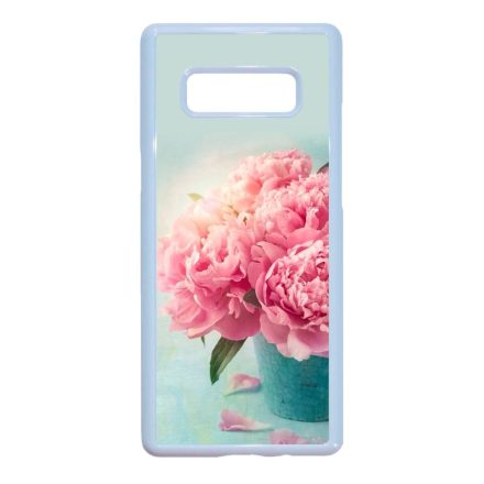 virágos tavaszi vintage rózsaszín rózsás Samsung Galaxy Note 8 fehér tok
