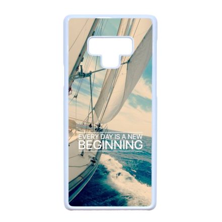 Minden nap egy új kezdet vitorlás tenger nyár Samsung Galaxy Note 9 fehér tok
