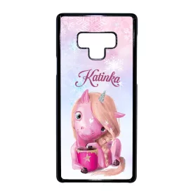 Unikornis és kávé - Téli mintás Samsung Galaxy Note 9 tok