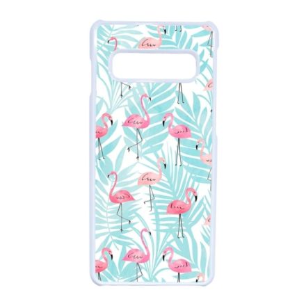 Flamingo Pálmafa nyár Samsung Galaxy S10 fehér tok