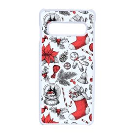 téli karácsonyi mintás textúra Samsung Galaxy S10 fehér tok