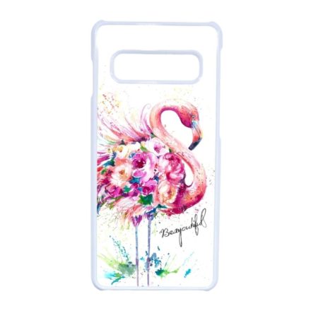Álomszép Flamingo Samsung Galaxy S10 fehér tok