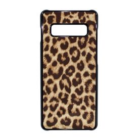 leopárd minta mintás Samsung Galaxy S10 Plus fekete tok