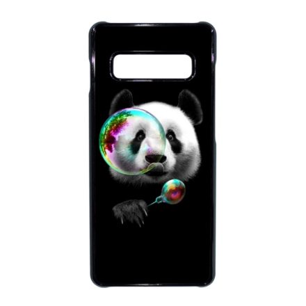 panda pandás Samsung Galaxy S10 Plus fekete tok