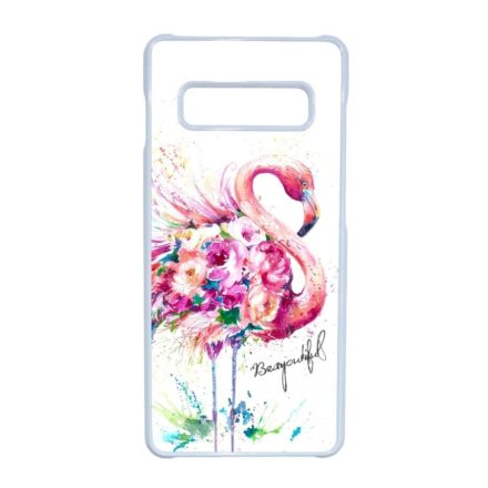 Álomszép Flamingo Samsung Galaxy S10 Plus fehér tok