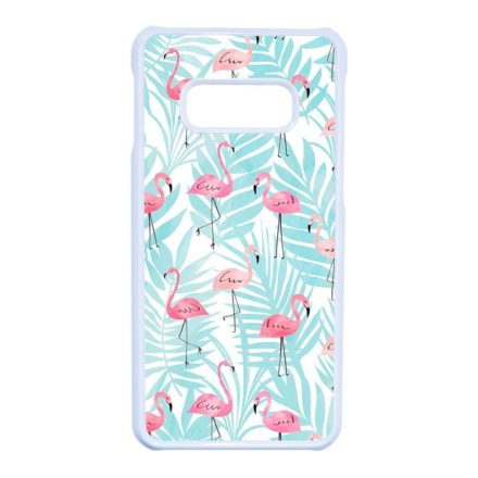 Flamingo Pálmafa nyár Samsung Galaxy S10E fehér tok