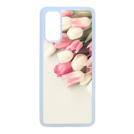 virágos tulipános tavaszi Samsung Galaxy S20 átlátszó tok