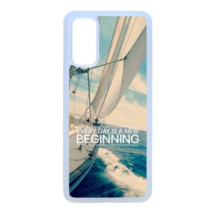 Minden nap egy új kezdet vitorlás tenger nyár Samsung Galaxy S20 átlátszó tok