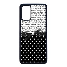 szerelem love fekete fehér pöttyös Samsung Galaxy S20 Plus fekete tok