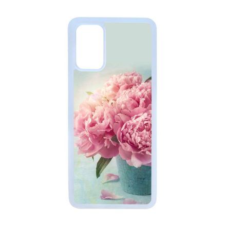 virágos tavaszi vintage rózsaszín rózsás Samsung Galaxy S20 Plus átlátszó tok