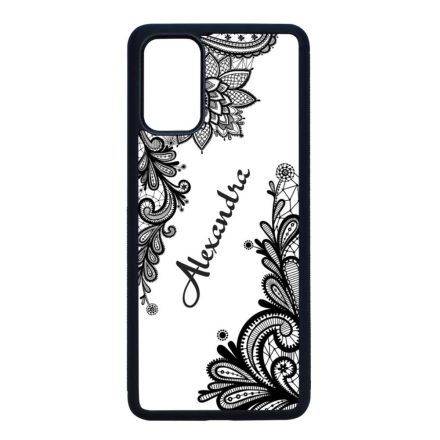 kérd a neveddel csipkés csajos Samsung Galaxy S20 Plus fekete tok