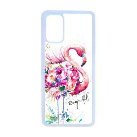 Álomszép Flamingo tropical summer nyári Samsung Galaxy S20 Plus átlátszó tok