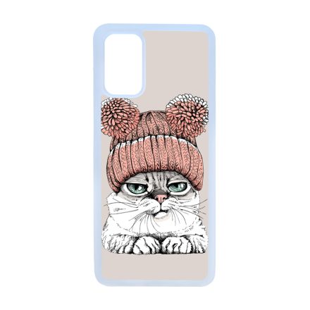 Cuki sapkás cica Samsung Galaxy S20 Plus tok
