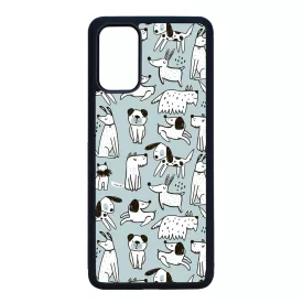 Türkiz aranyos rajzolt kutya mintás Samsung Galaxy S20 Plus tok