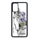 Rajzolt virágos lovas Samsung Galaxy S20 Plus tok