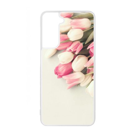 virágos tulipános tavaszi Samsung Galaxy S21 tok