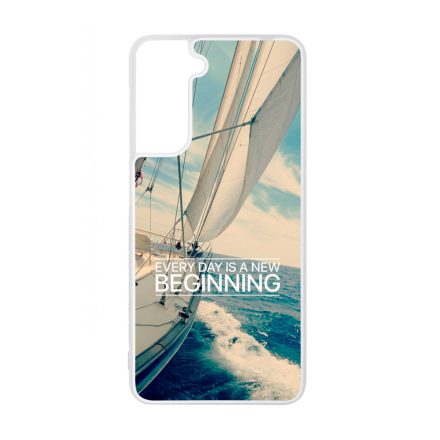 Minden nap egy új kezdet vitorlás tenger nyár Samsung Galaxy S21 tok