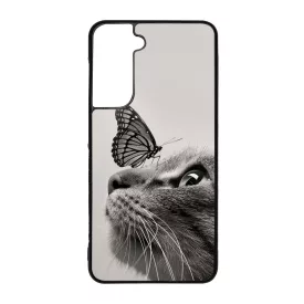 Cica és Pillangó - macskás Samsung Galaxy S21 FE tok