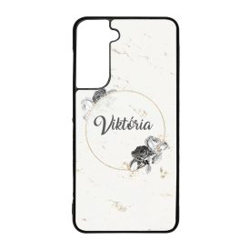 kerd a neveddel marble marvany mintas Rozsa viragos Samsung Galaxy S21 FE tok