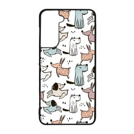 Tündéri rajzolt kutya mintás Samsung Galaxy S21 FE tok