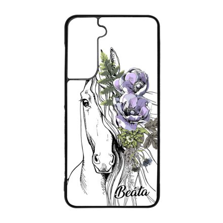 Rajzolt virágos lovas Samsung Galaxy S21 FE tok