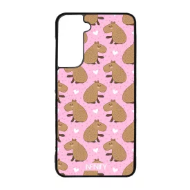 Rajzolt szívecskés capybara Samsung Galaxy S21 FE tok