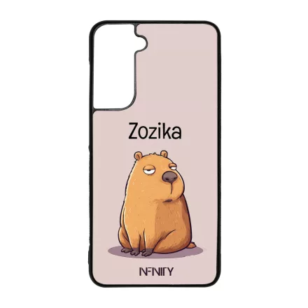 Névvel kérhető - Fáradt pofi capybara Samsung Galaxy S21 FE tok