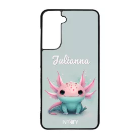Névvel kérhető - Cuki pasztell Axolotl Samsung Galaxy S21 FE tok