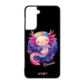 Névvel kérhető - Cuki pink kawaii Axolotl Samsung Galaxy S21 FE tok