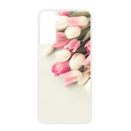 virágos tulipános tavaszi Samsung Galaxy S21 Plus tok