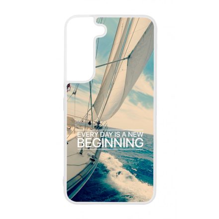 Minden nap egy új kezdet vitorlás tenger nyár Samsung Galaxy S22 tok