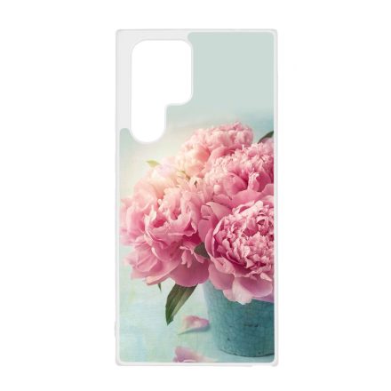 virágos tavaszi vintage rózsaszín rózsás Samsung Galaxy S22 Ultra tok
