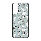 Türkiz aranyos rajzolt kutya mintás Samsung Galaxy S23 tok