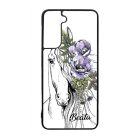 Rajzolt virágos lovas Samsung Galaxy S23 tok