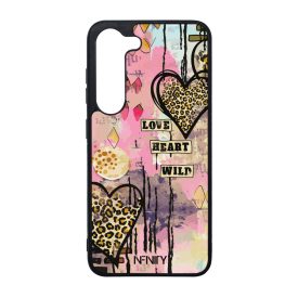 Street Art szív leopárd mintás Samsung Galaxy S23 tok