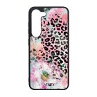 Pink virágos leopárd Samsung Galaxy S23 tok